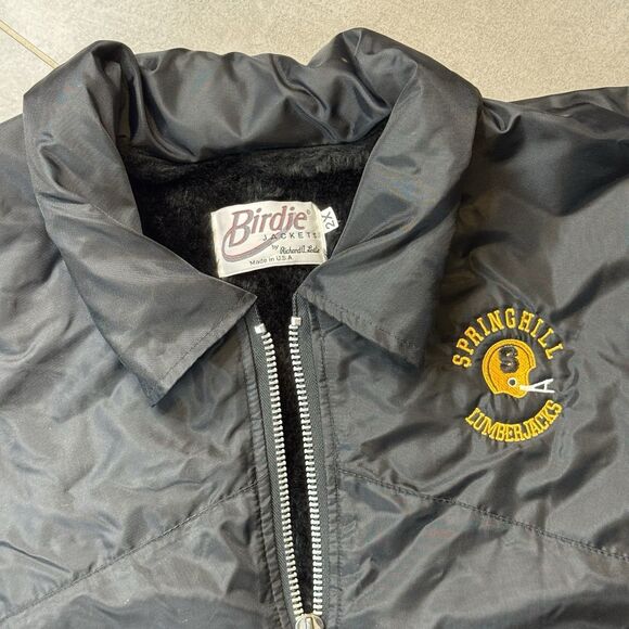 VTG Birdie Richard Leslie Sherpa Lined Jacket 2X Springhill LA USA Black - Picture 2 of 13